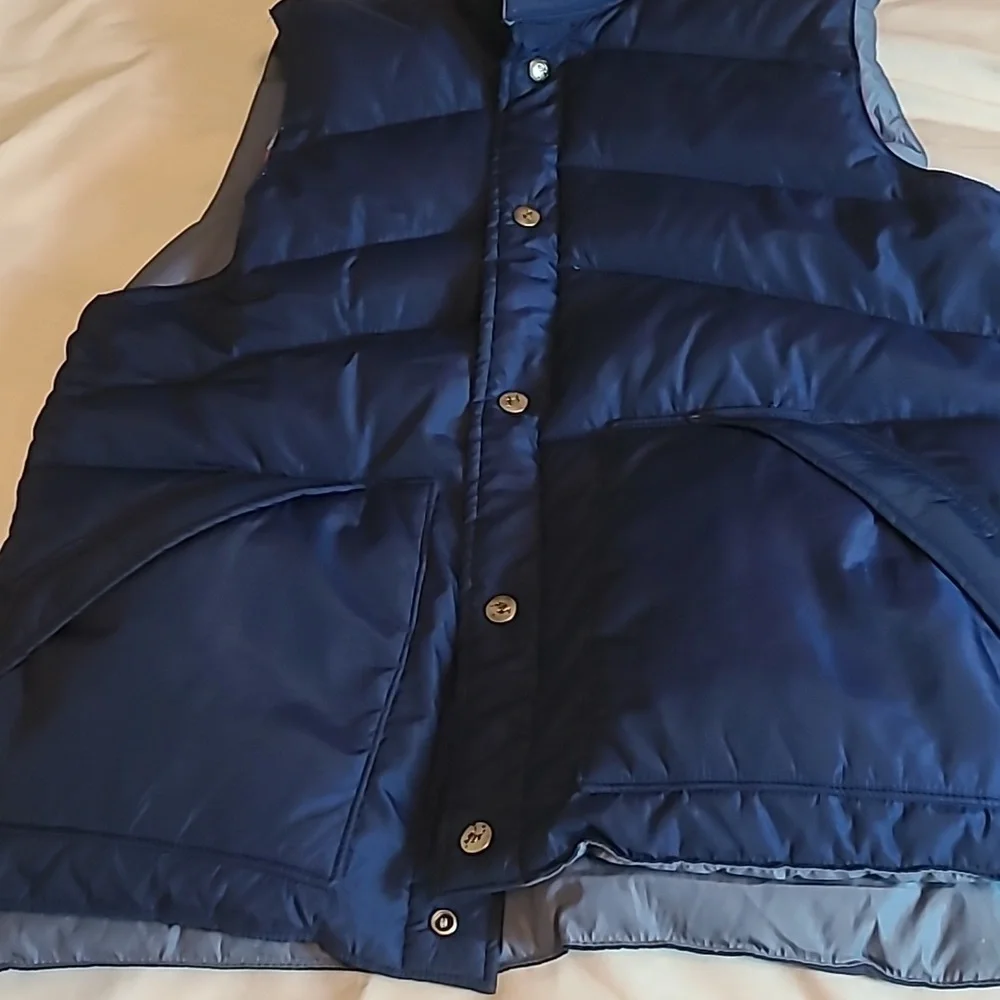 Camel reversible goose down blue vintage Puffer Vest